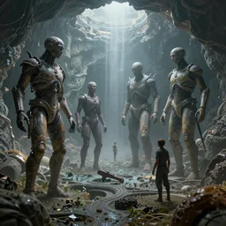 interdimensonal beings making contact with this reality hyperdetailed photorealism