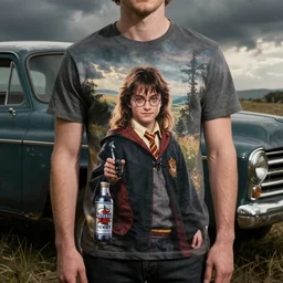 Harry Potter, wife beater shirt, Natural Light, old pickup truck