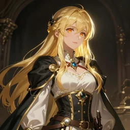an original female anime character from fantasy medieval western europe,