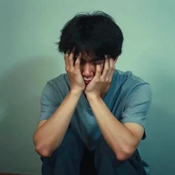 the life of a sad man colourized, artistic representation