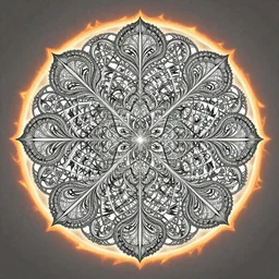 fractal burning halo, sacred geometry, intricate artwork by Tyler Edlin and Moebius and HR Giger, greg rutkowski, very coherent symmetrical artwork, cinematic, hyper realism, high detail, octane render, unreal engine, 8k, Smooth gradients, High contrast, depth of field by Jacek Yerka, Mariusz Lewandowski