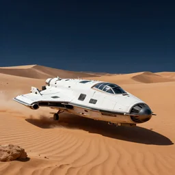matte painting of a spaceship in a night desert, photshop gfx hd