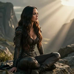 Megan Fox talking with a Alien.