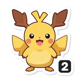 cute miss mascot macronium macronium bayleef pokemon sticker art, cronobreaker, beeple game icon