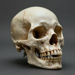 A skull of an alien creature, intricate, 35mm, photorealistic, realistic, depth of field, octane render, high definition, 8k