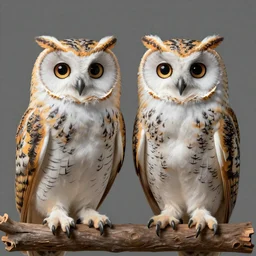 Owls in the style of Louis Vaine, 8K, detailed, hight resolution, lossless