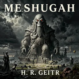 meshuggah album cover by H. r. Giger, Moebius, Beksinski