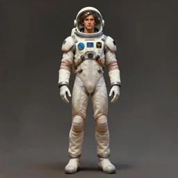 male, elongated figure, space suit, large shoulders, short torso, long thin legs, tiny feet, character sheet, very stylized, concept design