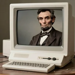 Portrait of Abraham Lincoln using an Apple II personal computer, 1865 —W 1920