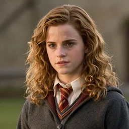 Still of Emma Watson as Hermione Granger. Prisoner of Azkaban. During golden hour. Extremely detailed. Beautiful. 4K. Award winning.