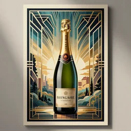 art deco champagne poster