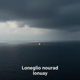 lonley town in a vast ocean album artwork, album cover, expressionist, minimal