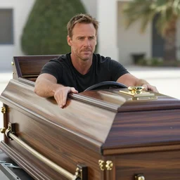 tim robbins from the netflix show i think you should leave driving a coffin, movie still, 8 k, from the newest fast and furious movie