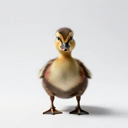 colorful duckling, studio photography, full body, isolated on a pure white background, centered, entire subject in frame, sharp focus, soft studio lighting