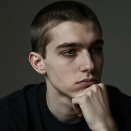 high quality, high detail, portrait of a handsome non binary criminal lost in thought, by avigdor arikha, intense, moody