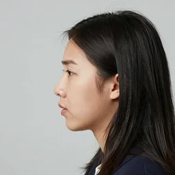 a mouth breather compared to a nose breather, side view.