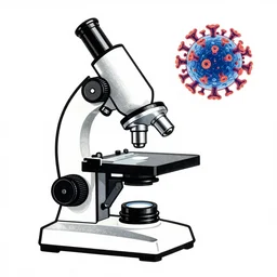 microscope image of sars - cov - 2, linocut