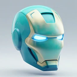 futuristic fluid aquamarine helmet visor, intricate, glowing, eyecandy, colorful, 3 d, octane render, photorealistic, modern, iron man style,