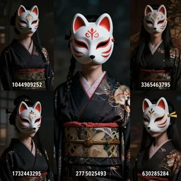 a Photorealistic dramatic fantasy render of a beautiful woman wearing a beautiful intricately detailed Japanese Fox Kitsune mask and clasical Japanese Kimono by WLOP,Artgerm,Greg Rutkowski,Alphonse Mucha, Beautiful dynamic dramatic dark moody lighting,shadows,cinematic atmosphere,Artstation,concept design art,Octane render,8K The seeds for each individual image are: [1044909252, 463052014, 3265463795, 3368845995, 1776292503, 2325025497, 103243295, 2065121818, 630285284]