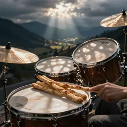 playing drums with grissini