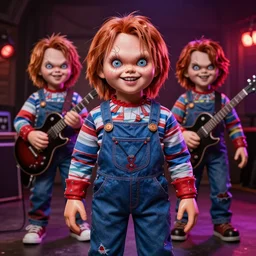 Satanic Chucky Cheese animatronic band in hell