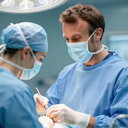 emmanuel macron dressed as a surgeon, highly detailed, digital art, sharp focus, trending on art station