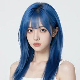 realistic high key portrait photo of a beautiful goth girl with asymmetrical blue hair and badass euro design sunglasses by shin jeongho, nick silva and ilya kuvshinov, deviantart, 8 k resolution