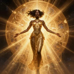 black african princess, h r giger, warm volumetric lighting, cosmic, symmetric, highly detailed, elegant, concept art, heavenly, god rays, glowing aura, intricate, sharp focus, illustration, alexandros pyromallis, bouguereau, rutkowski, artgerm, alphonse mucha