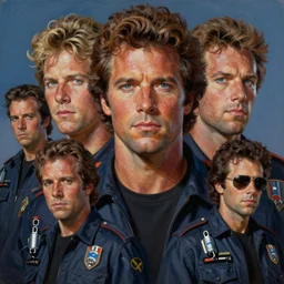 an oil painting portrait of eighties don johnson and eighties philip michael thomas in eighties miami vice, ultra realistic, highly detailed faces, true to life, masterpiece, cinematic by frank frazetta, greg rutkowski, beeple, yoko taro, christian macnevin, beeple, wlop, krenz cushart, epic fantasy character art, volumetric lighting, cgsociety