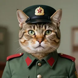 a portrait of a 1 9 8 0 s kgb agent looking like a anthropomorphic cat