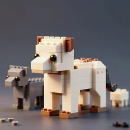 animals made of lego bricks, four legged, quadrupedal, cute looking, kawaii, sharp focus, character sheet, game concept art