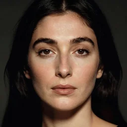 closeup portrait of beautiful maria callas, goddess, symmetrical, in style of sandro botticelli