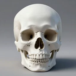skull rendered in art - deco style, clean lines