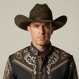 ed harris portrait, intricate western designs, elegant, highly detailed, sharp focus, art by artgerm and greg rutkowski and wlop