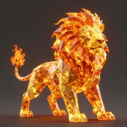 fire lion elemental, completely made out of fire, polygone only, outlines, vibrant colors, fire face, beautiful, detailed portrait, intricate complexity, artgerm and ilya kuvshinov, quixel megascan.