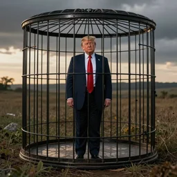 Donald Trump in a cage | Realistic