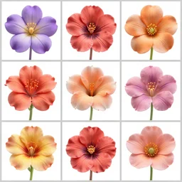 a collage of different exotic flowers, hyper realistic, 3d