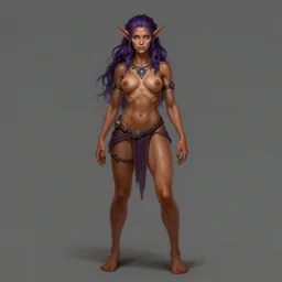 Attractive Tiefling Druid, She has light brown skin, dark purple hair, and silver eyes full body, dungeons and dragons portrait, highly detailed, digital painting, artstation, concept art, sharp focus, illustration, art by artgerm and greg rutkowski and alphonse mucha