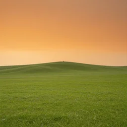 a beautiful landscape photograph, orange sky and green grassland - 9