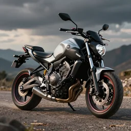yamaha mt07 motorcycle,  blade runner style, 3d