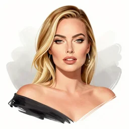 An illustration of margot robbie by andre ducci