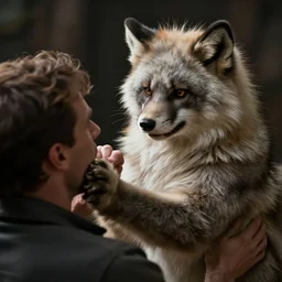 furry being beat up by a man