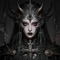 by takato yamamoto, techwear occultist, chaos magick, leviathan cross, androgynous, beautiful, detailed symmetrical close up portrait, intricate complexity, cel shaded, concept art, by wlop, artgerm, krenz cushart, greg rutkowski, pixiv. cinematic dramatic atmosphere, sharp focus, volumetric lighting, cinematic