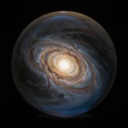 the universe in a glass ball, photorealistic