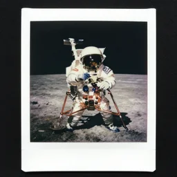 polaroid of the moon landing