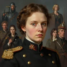detailed portrait of young nadezhda krupskaya, colourised, face portrait, epic, tragic, military art, fantasy, dieselpunk, hd shot, digital portrait, beautiful, artstation, comic style, by artgerm, guy denning, jakub rozalski, magali villeneuve and charlie bowater