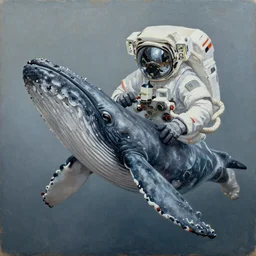 whale astronaut, oil on canvas, intricate, portrait, 8 k highly professionally detailed, hdr, cgsociety