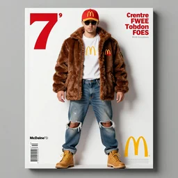 mc donalds inspired fashion. centerfold fashion magazine. 7 0's. hole body picture
