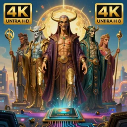 the computer gods ascend, in the style of salvador dali, hyperrealistic, photorealistic, scifi illustration, 4 k, ultra hd, rendered in unreal engine 5, vibrant color, beautiful color, highly detailed, evil, award winning, computers, technology, futuristic, mystical, mechanical, circuits, microprocessors