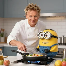 gordon ramsey cooking minions on a pan, digital art, trending on arstation
